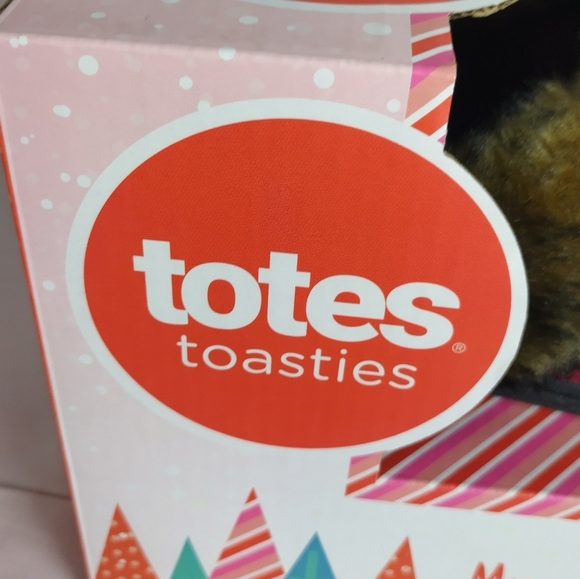 Totes Toasties Women' s Memory Foam Slippers XL ( 9/10) Wine Faux Fur NEW IN BOX - Picture 4 of 10